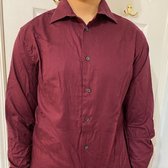 Calvin Klein Maroon Dress Shirt - Picture 3 of 3